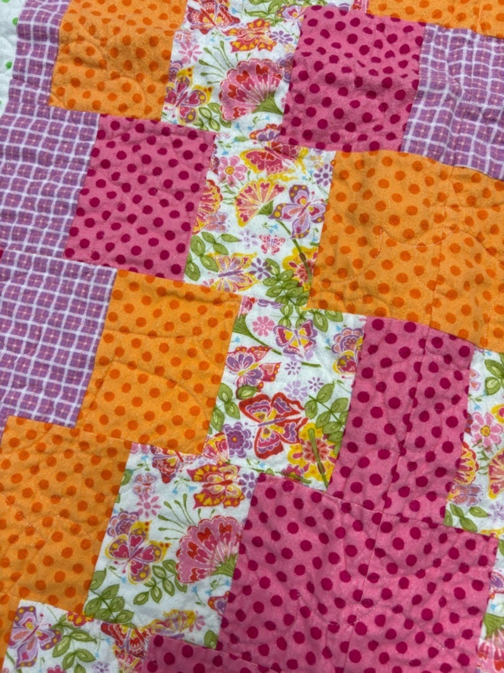 Hand Made Patchwork Quilted Blanket - Picture 2 of 5